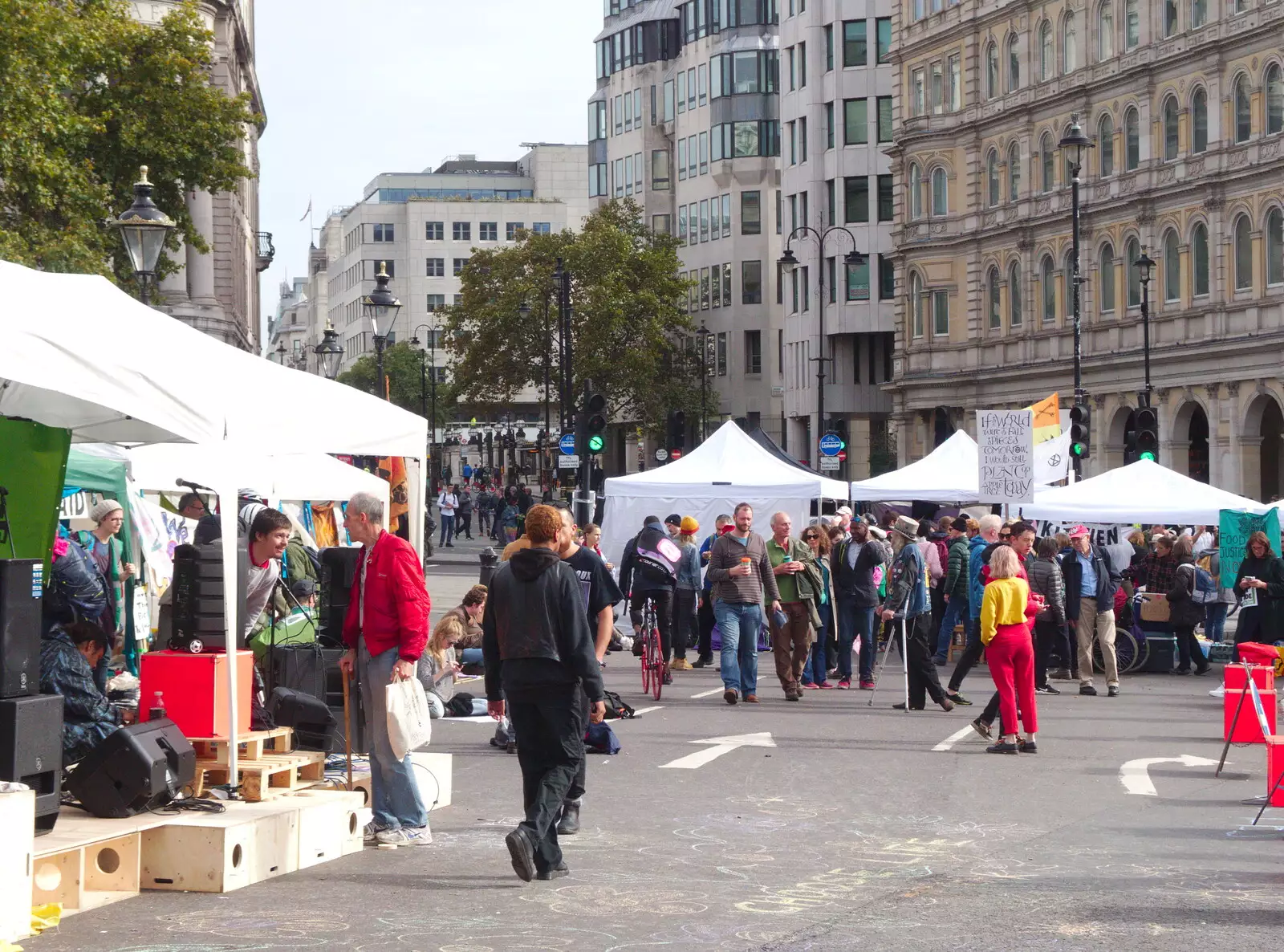 There's a good vibe around the site, from The Extinction Rebellion Protest, Westminster, London - 9th October 2019