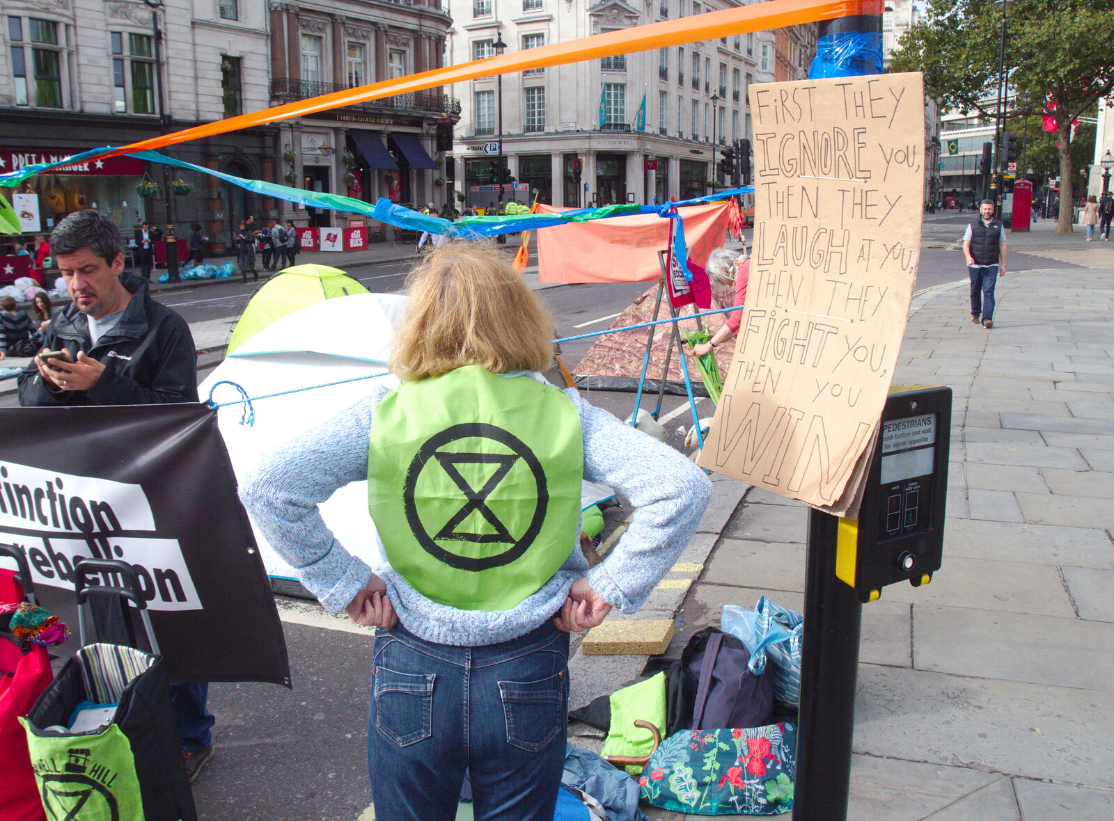 An optimistic XR placard from The Extinction Rebellion Protest, Westminster, London - 9th October 2019