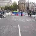 Some chalk-based protest statements, The Extinction Rebellion Protest, Westminster, London - 9th October 2019