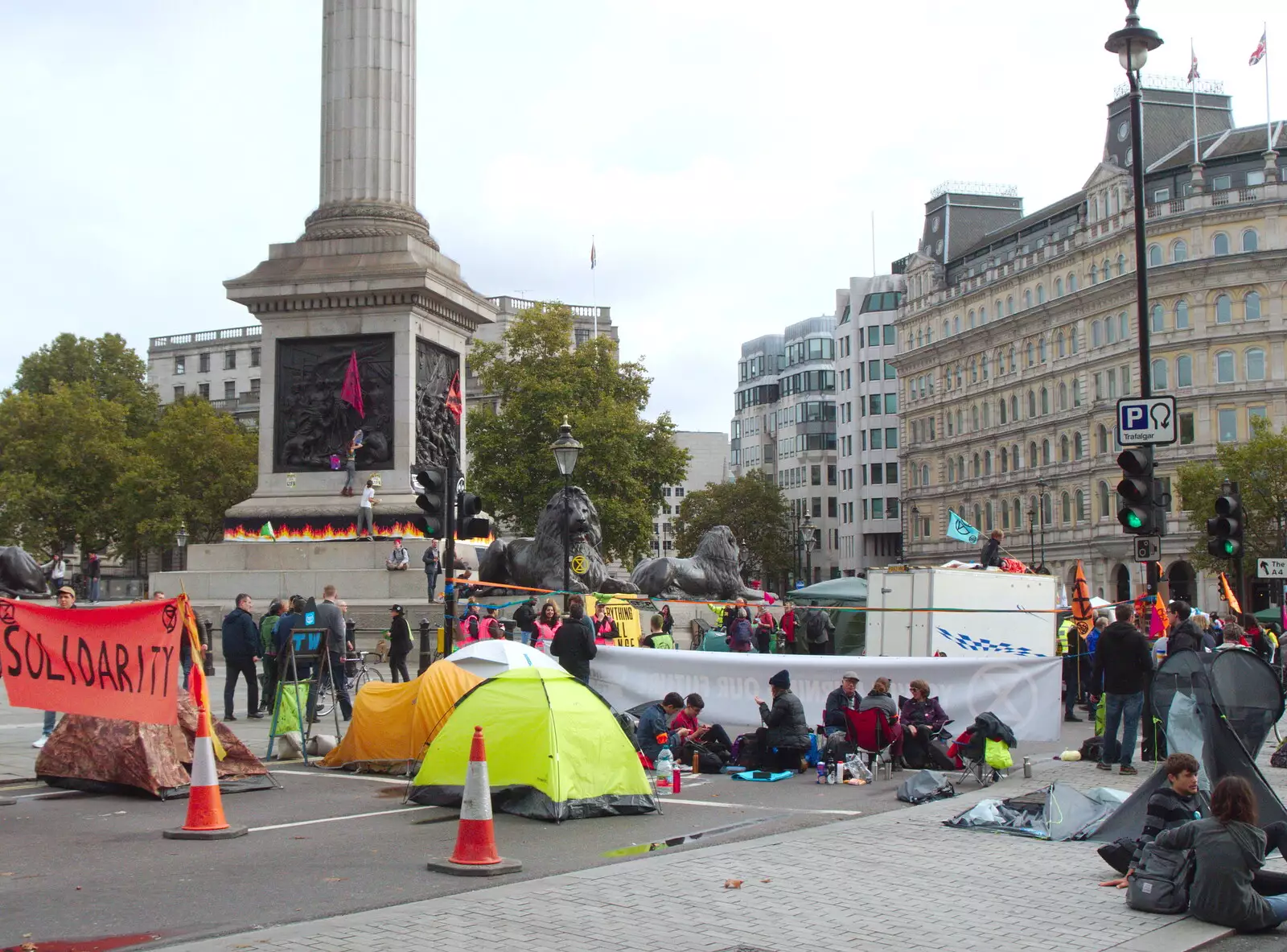 Nelson's column, from The Extinction Rebellion Protest, Westminster, London - 9th October 2019