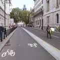 A lone drummer prowls the closed roads, The Extinction Rebellion Protest, Westminster, London - 9th October 2019