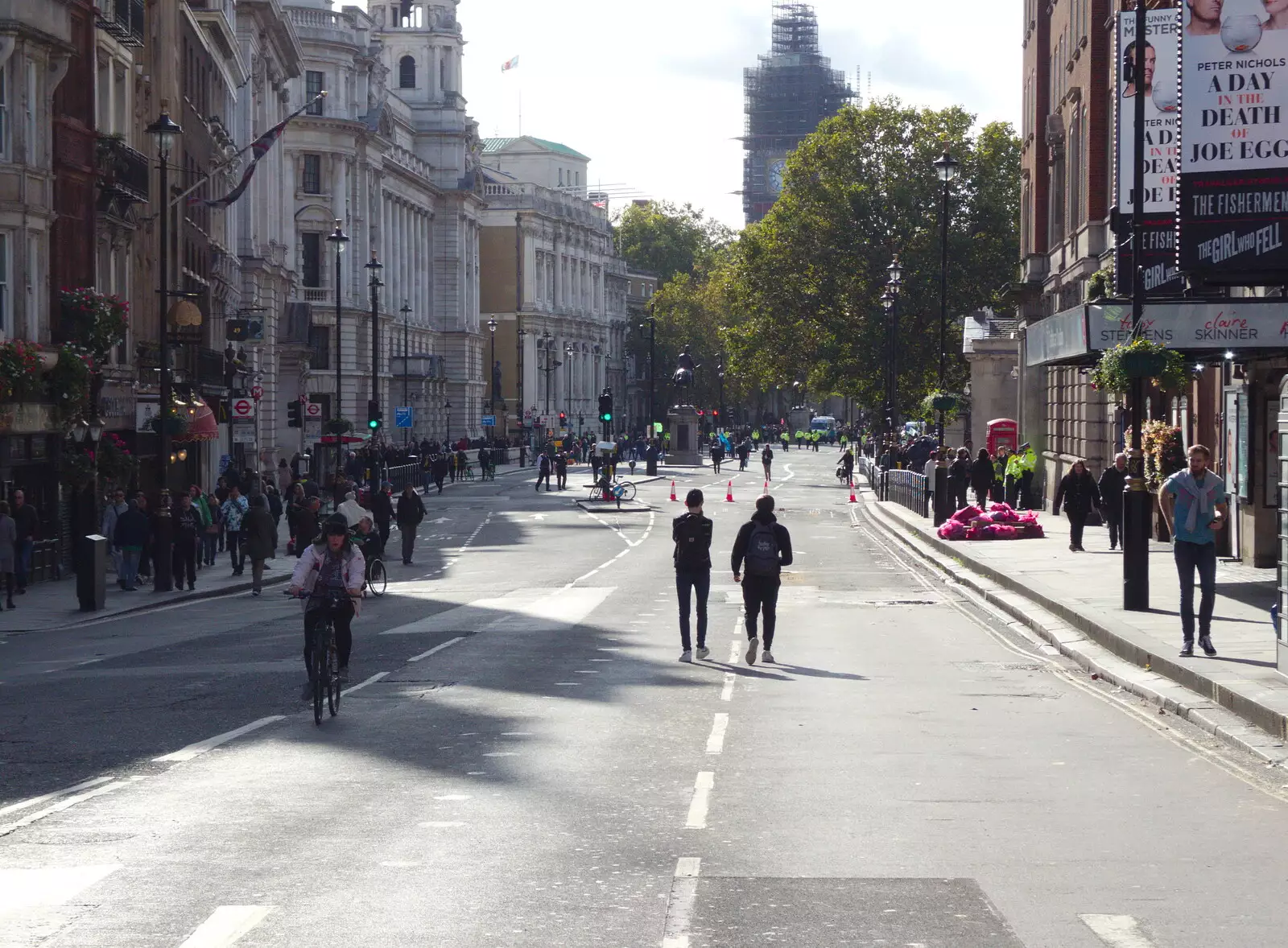 Whitehall is very quiet, from The Extinction Rebellion Protest, Westminster, London - 9th October 2019