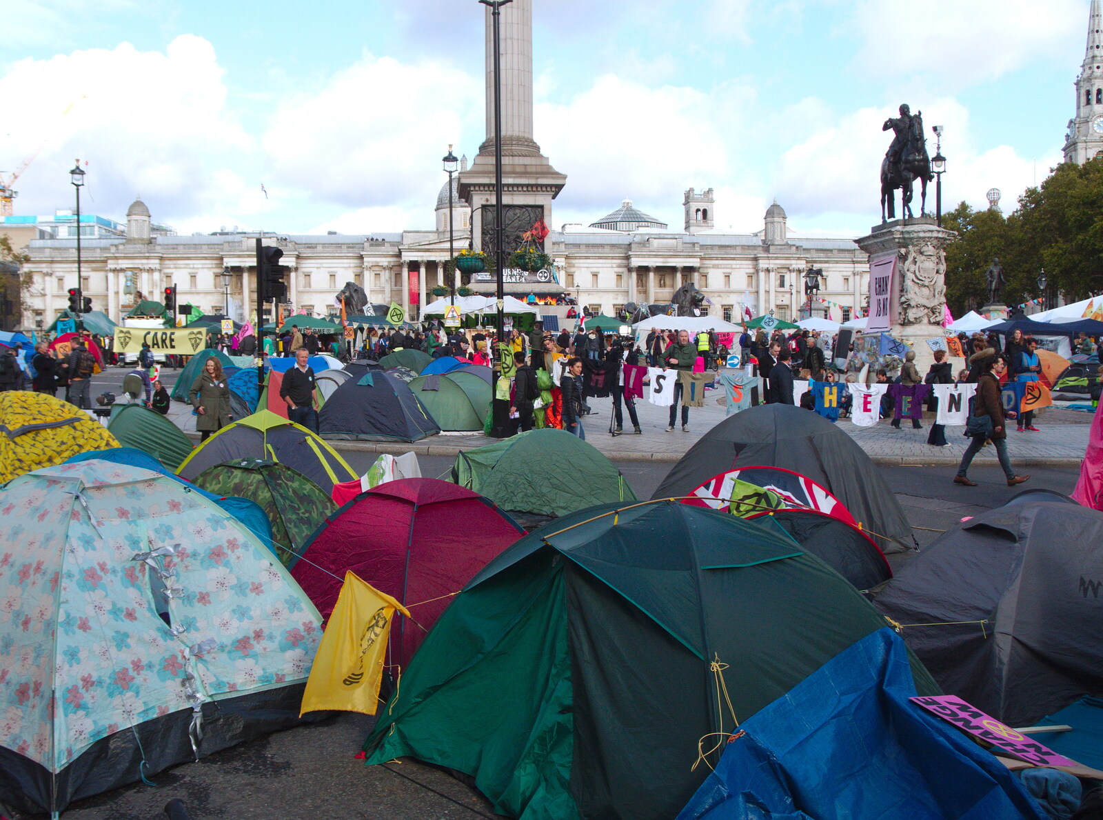There are even more tents today from The Extinction Rebellion Protest, Westminster, London - 9th October 2019