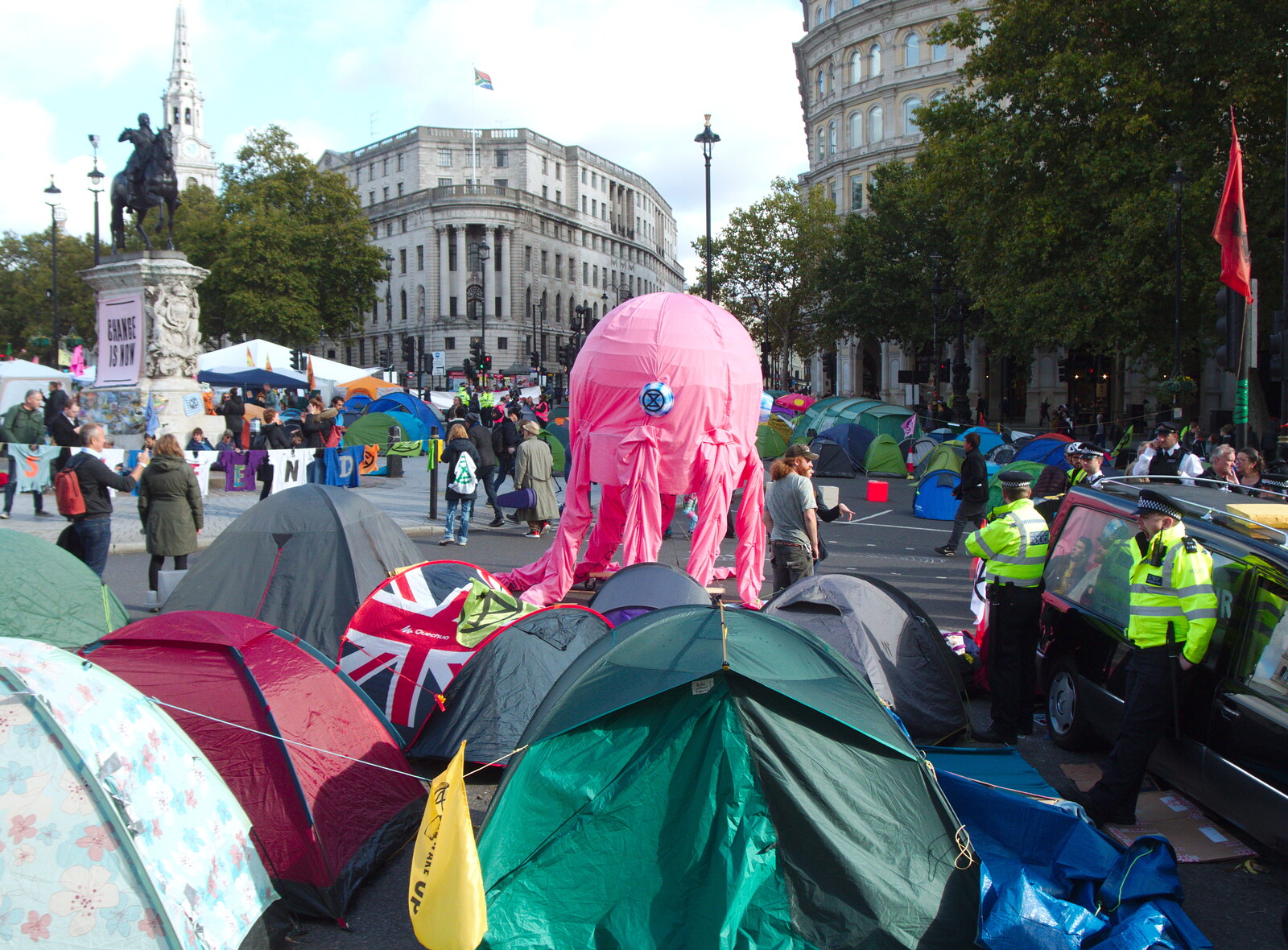 There's also a new pink octopus floating around from The Extinction Rebellion Protest, Westminster, London - 9th October 2019