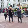 Protestors carry some oversized bees on a stick, The Extinction Rebellion Protest, Westminster, London - 9th October 2019