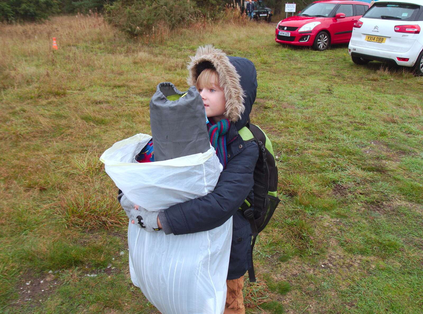 Harry's camping life in a bin liner from The GSB at Stowlangtoft, Beavers, and More XR Rebellions, Suffolk, Norfolk and London - 16th October 2019