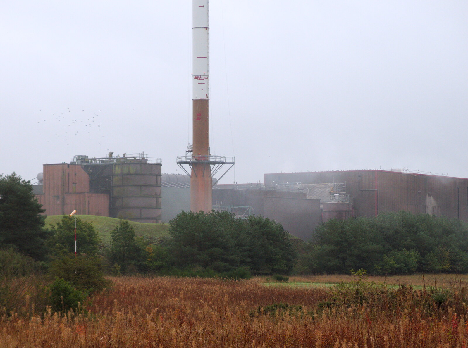 The Thetford power station steams away from The GSB at Stowlangtoft, Beavers, and More XR Rebellions, Suffolk, Norfolk and London - 16th October 2019