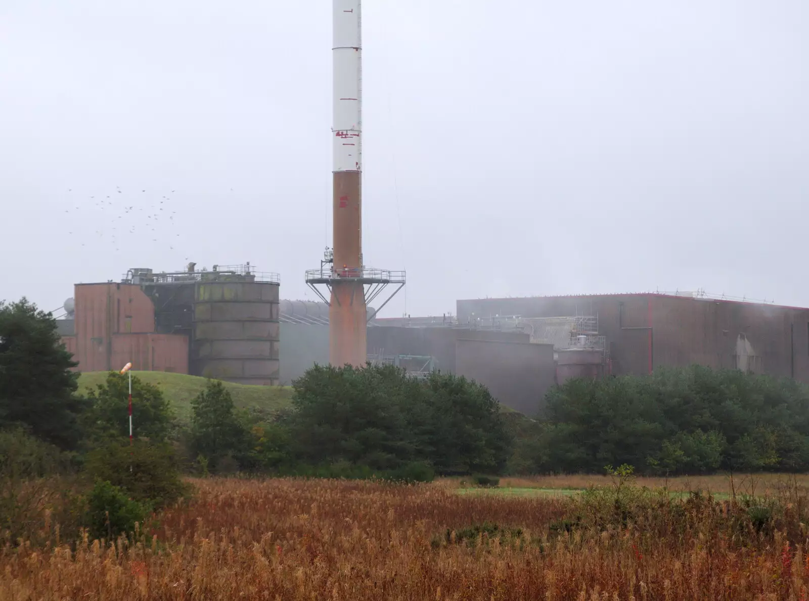 The Thetford power station steams away, from The GSB at Stowlangtoft, Beavers, and More XR Rebellions, Suffolk, Norfolk and London - 16th October 2019