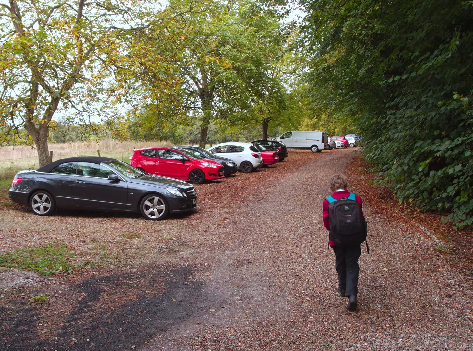 Fred stumps off back to the car, from The GSB at Stowlangtoft, Beavers, and More XR Rebellions, Suffolk, Norfolk and London - 16th October 2019