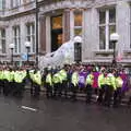 The demonstration is surround by rozzers, The GSB at Stowlangtoft, Beavers, and More XR Rebellions, Suffolk, Norfolk and London - 16th October 2019