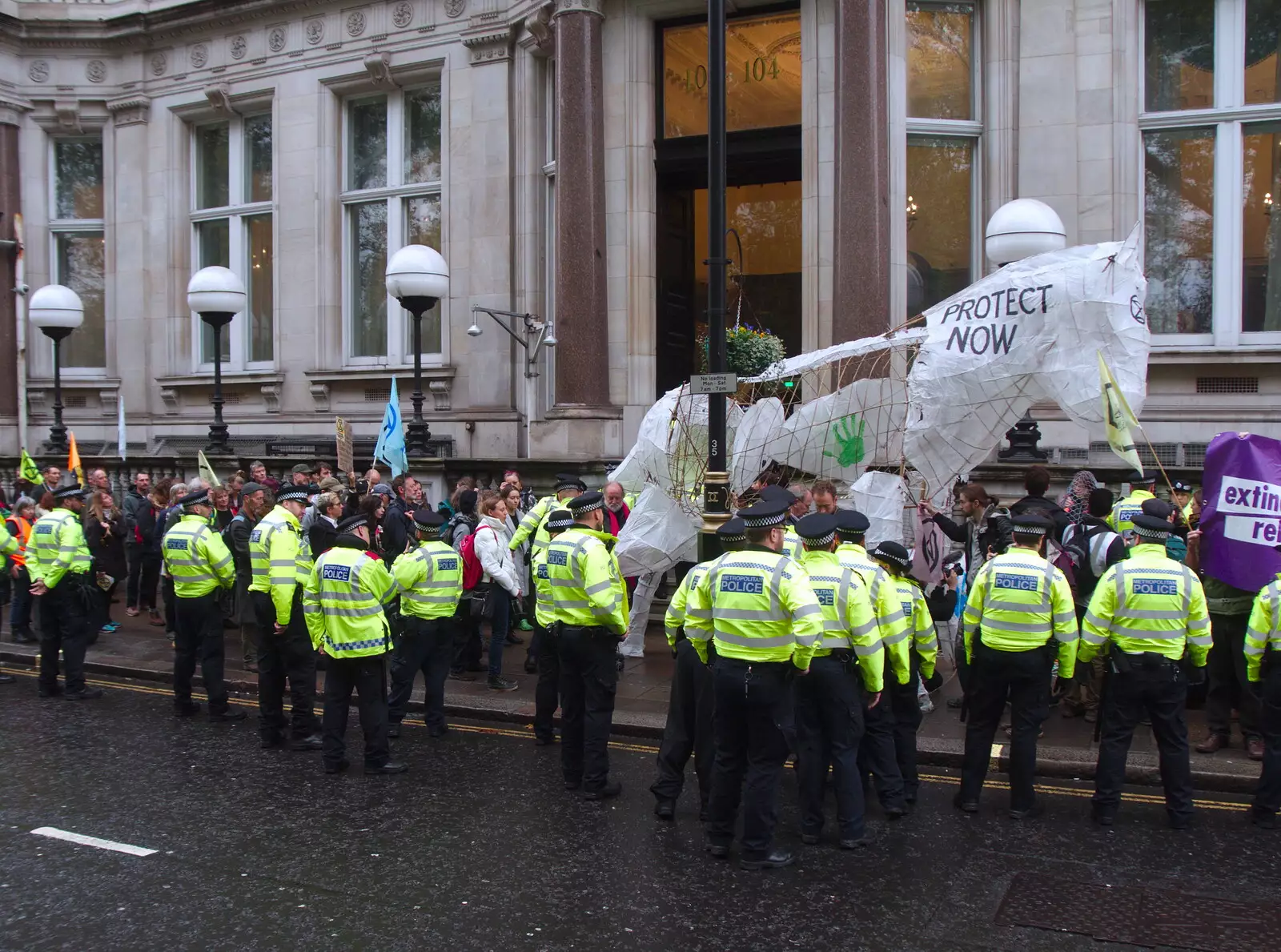 Extinction Rebellion at 104 Picadilly, from The GSB at Stowlangtoft, Beavers, and More XR Rebellions, Suffolk, Norfolk and London - 16th October 2019