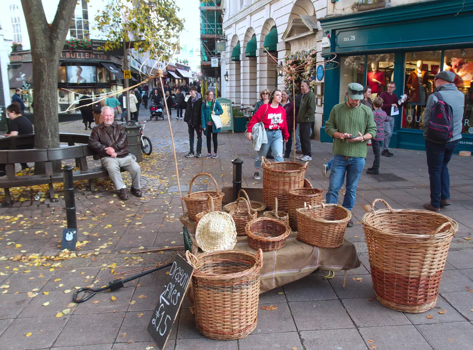 Wicker baskets on London Street, from A Trip up the Big City, Norwich, Norfolk - 18th October 2019