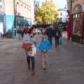 Isobel and Harry on Castle Street, A Trip up the Big City, Norwich, Norfolk - 18th October 2019