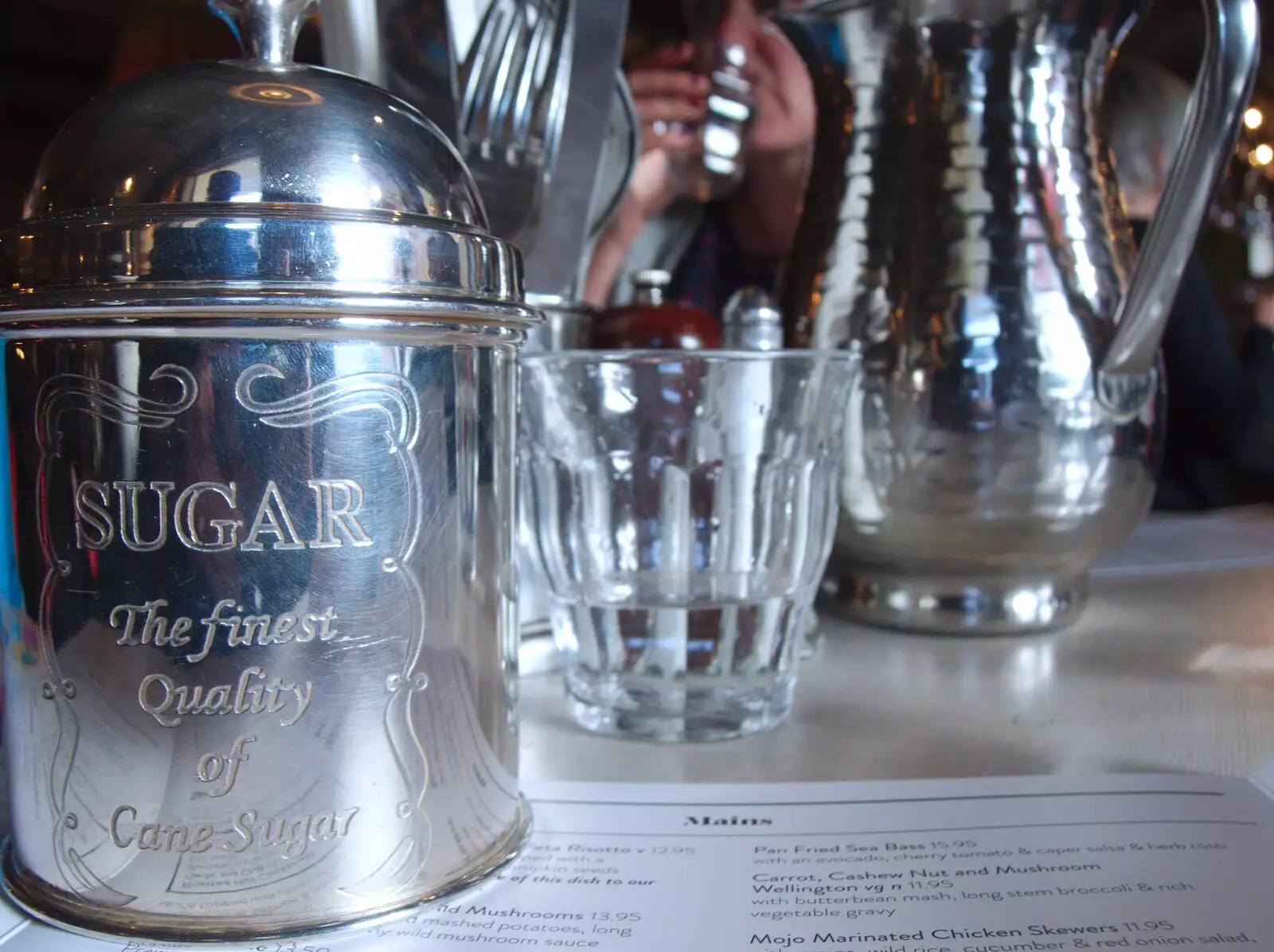 Some nice silvery tableware in Bill's, from A Trip up the Big City, Norwich, Norfolk - 18th October 2019