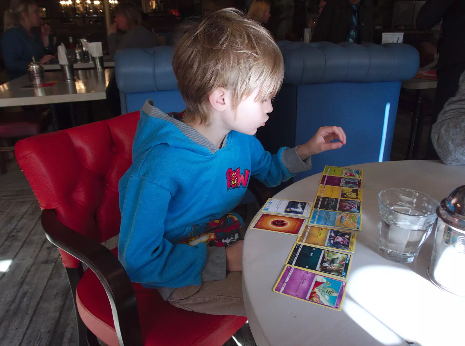 Harry does some Pokémon, from A Trip up the Big City, Norwich, Norfolk - 18th October 2019