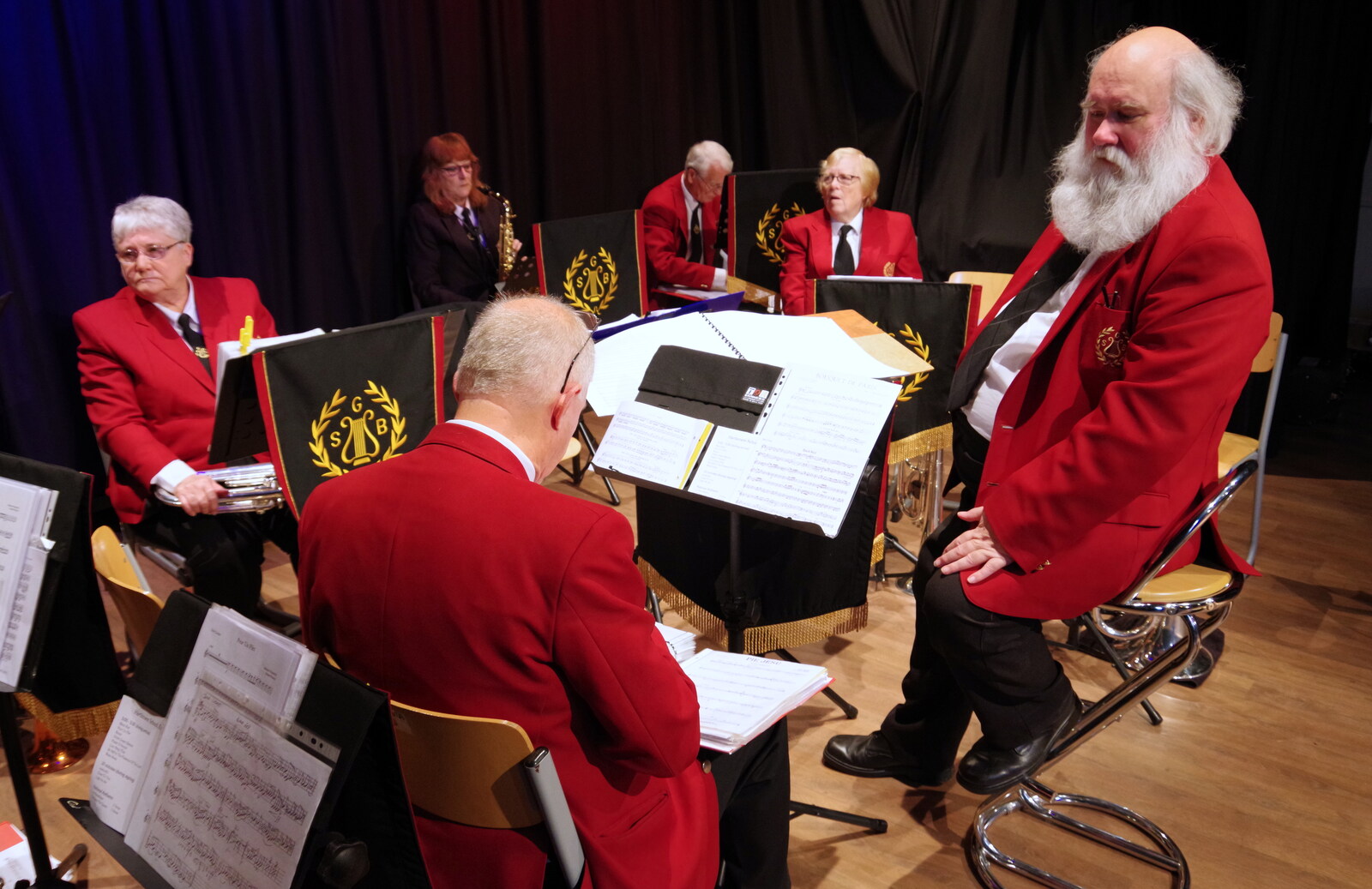 Adrian is installed in his new-ish stool from The GSB at a Twinning Anniversary, Hartismere, Eye, Suffolk - 24th October 2019