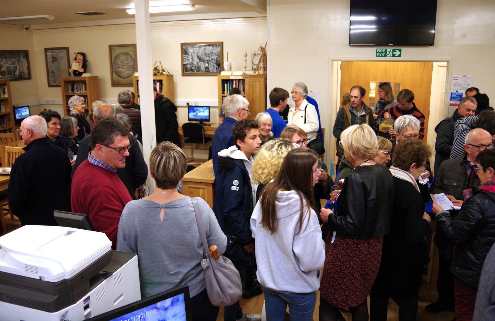 The library is fairly full from The GSB at a Twinning Anniversary, Hartismere, Eye, Suffolk - 24th October 2019