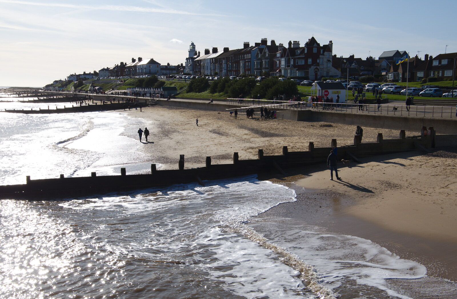 People on the beach at Southwold from A Trip up a Lighthouse, Southwold, Suffolk - 27th October 2019