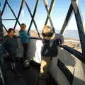 The gang in the lantern room, A Trip up a Lighthouse, Southwold, Suffolk - 27th October 2019