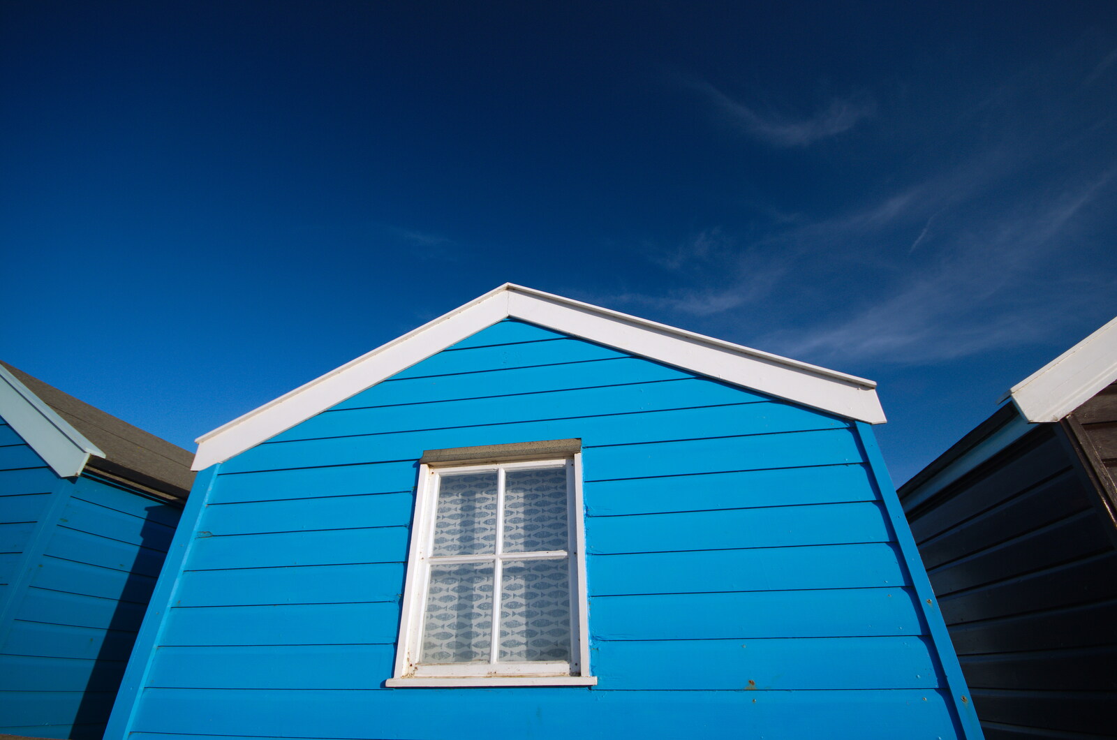Beach huts: a study in blue from A Trip up a Lighthouse, Southwold, Suffolk - 27th October 2019