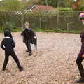 The boys mess around in the drive, Day of the Dead Party at the Oaksmere, Brome, Suffolk - 2nd November 2019