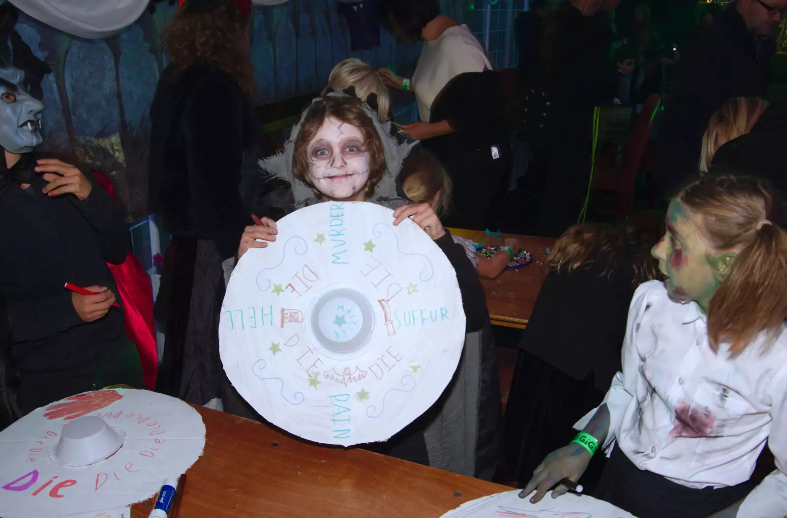 Fred makes some sort of hat, from Day of the Dead Party at the Oaksmere, Brome, Suffolk - 2nd November 2019