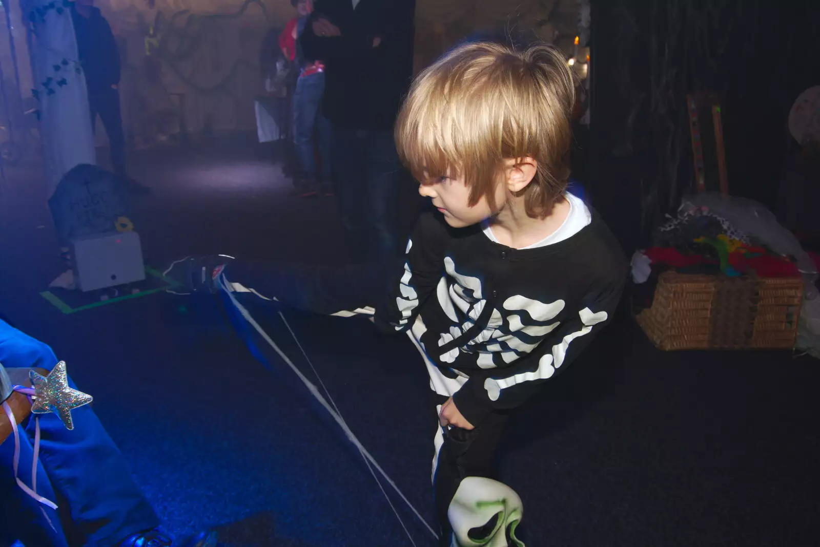 Harry's got stuck to some string, from Day of the Dead Party at the Oaksmere, Brome, Suffolk - 2nd November 2019