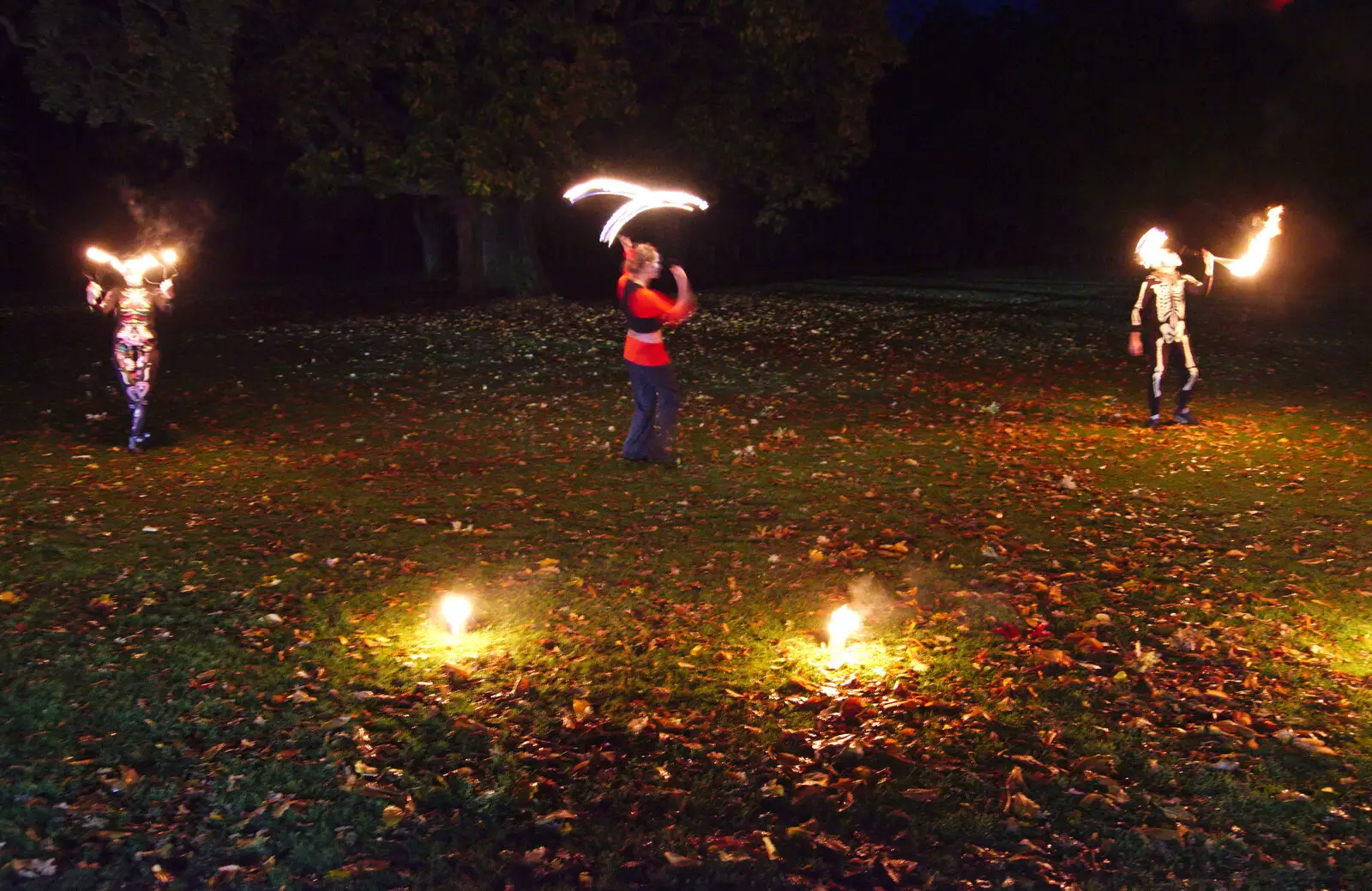 Fire dancing, from Day of the Dead Party at the Oaksmere, Brome, Suffolk - 2nd November 2019