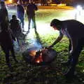 Carl gets some fire pits going with a blowtorch, Day of the Dead Party at the Oaksmere, Brome, Suffolk - 2nd November 2019