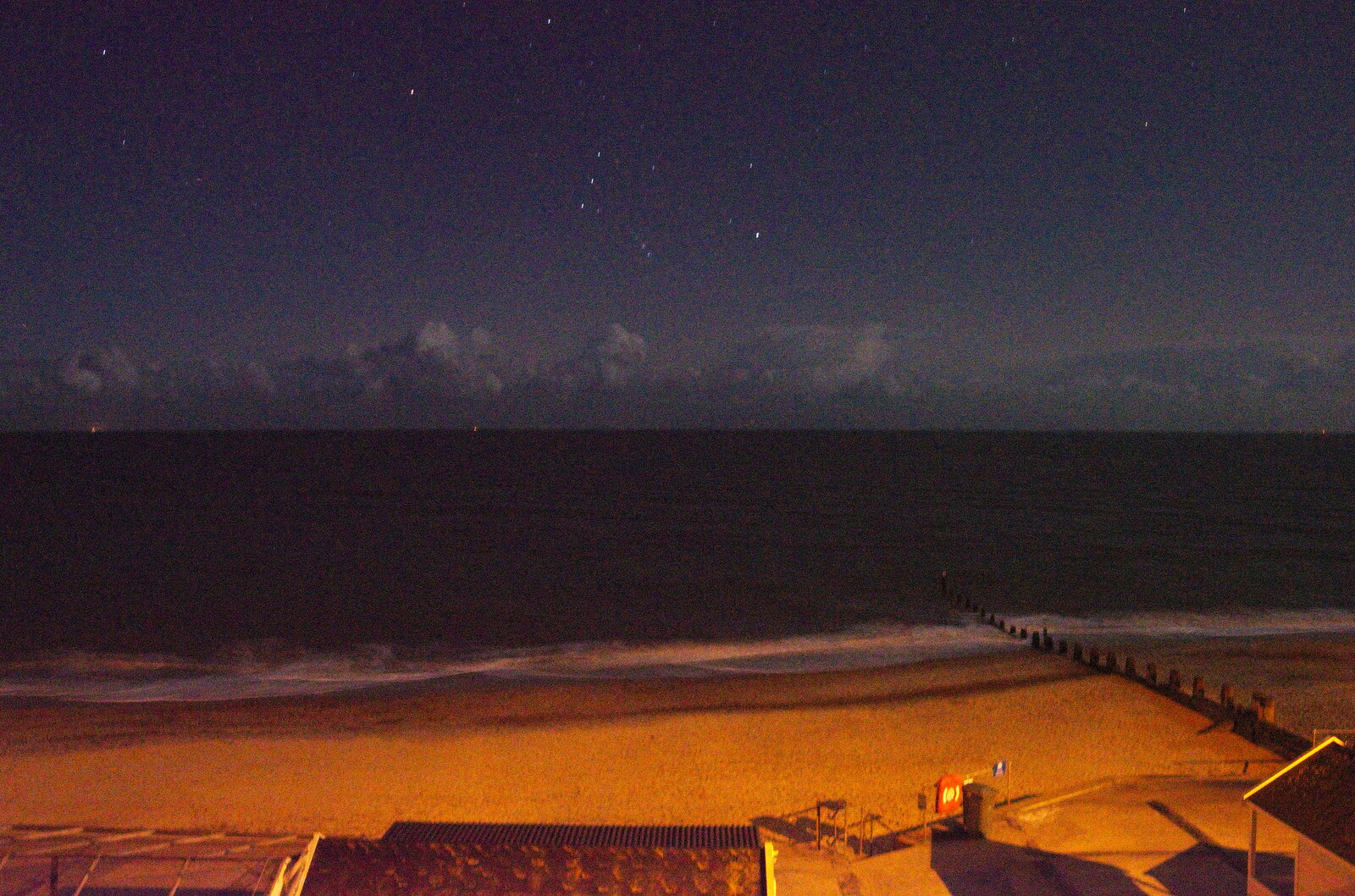 The constellation of Orion rises over the sea from A Night at the Crown Hotel, Southwold, Suffolk - 8th November 2019