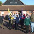 Various forms of Scout assemble outside the hall, The GSB at Dickleburgh, and Samia Malik at the Bank, Eye, Suffolk - 11th November 2019