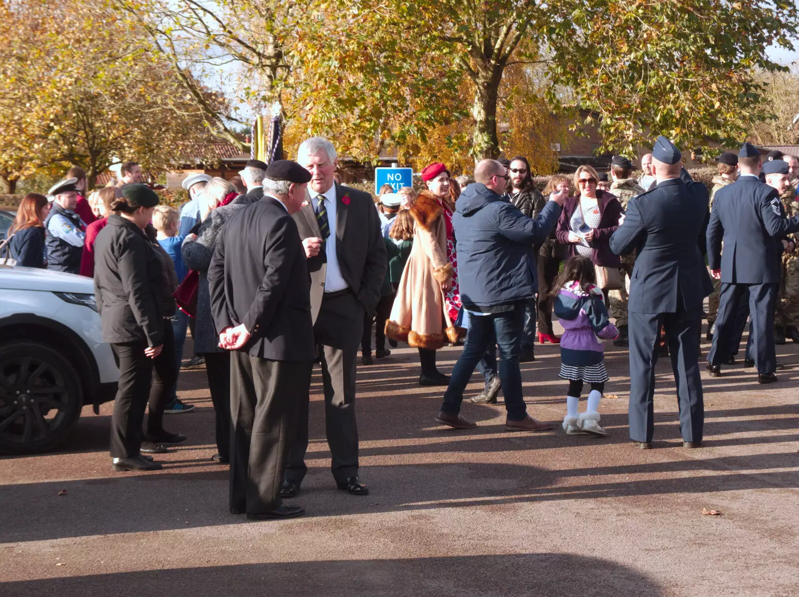 Mingling around after the parade returns, from The GSB at Dickleburgh, and Samia Malik at the Bank, Eye, Suffolk - 11th November 2019