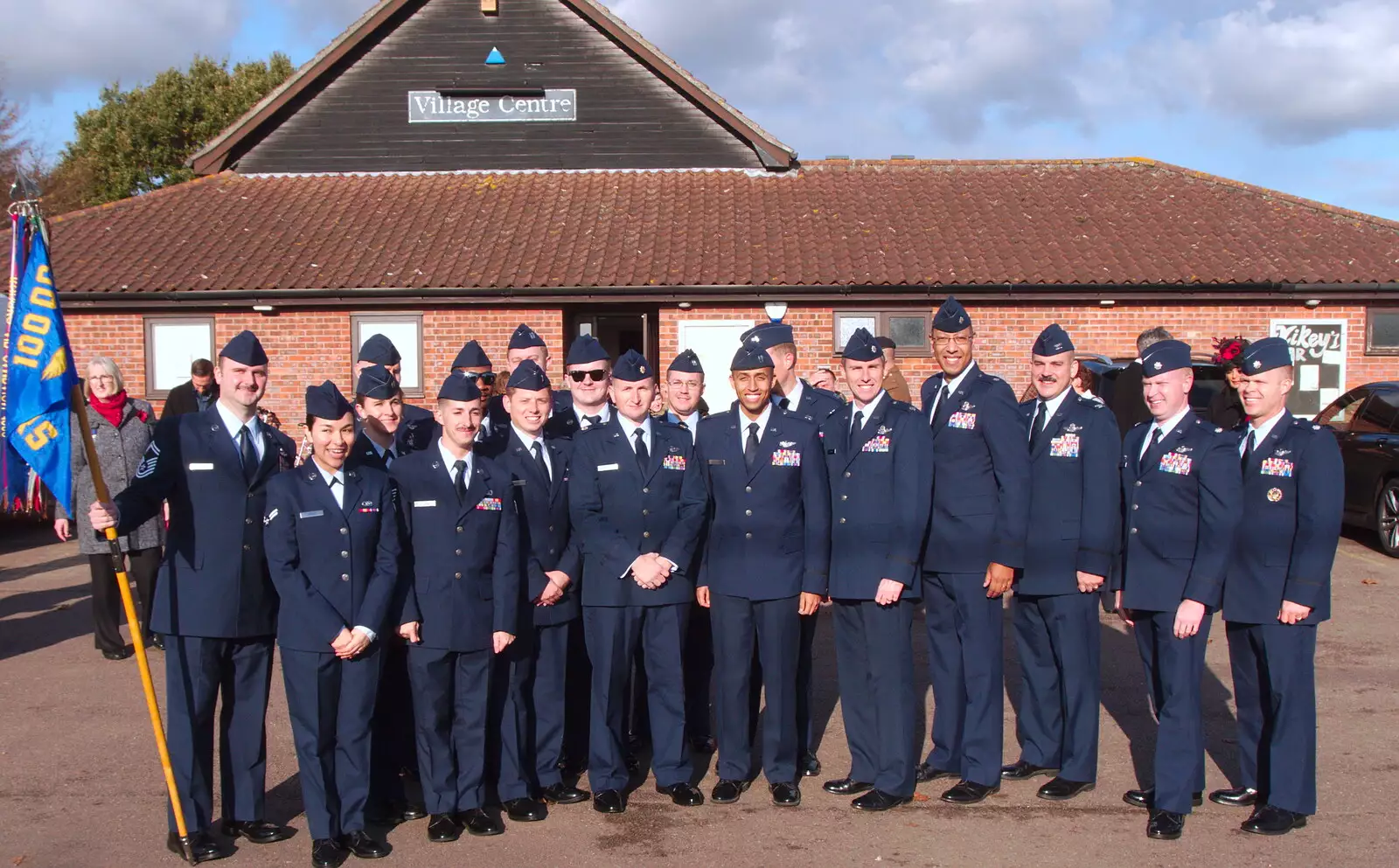 There's a good turnout of USAF aircrew, from The GSB at Dickleburgh, and Samia Malik at the Bank, Eye, Suffolk - 11th November 2019