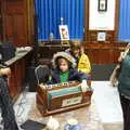 Harry tries the harmonium as Isobel chats to Samia, The GSB at Dickleburgh, and Samia Malik at the Bank, Eye, Suffolk - 11th November 2019