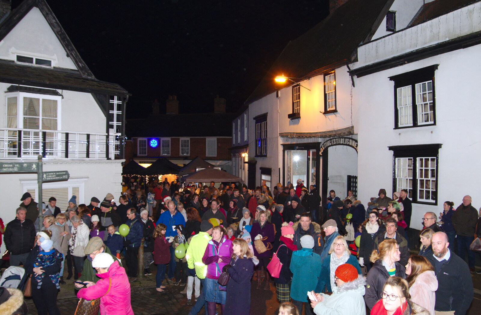 Broad Street is packed from Isobel Sings at the Eye Lights, Eye, Suffolk - 28th November 2019