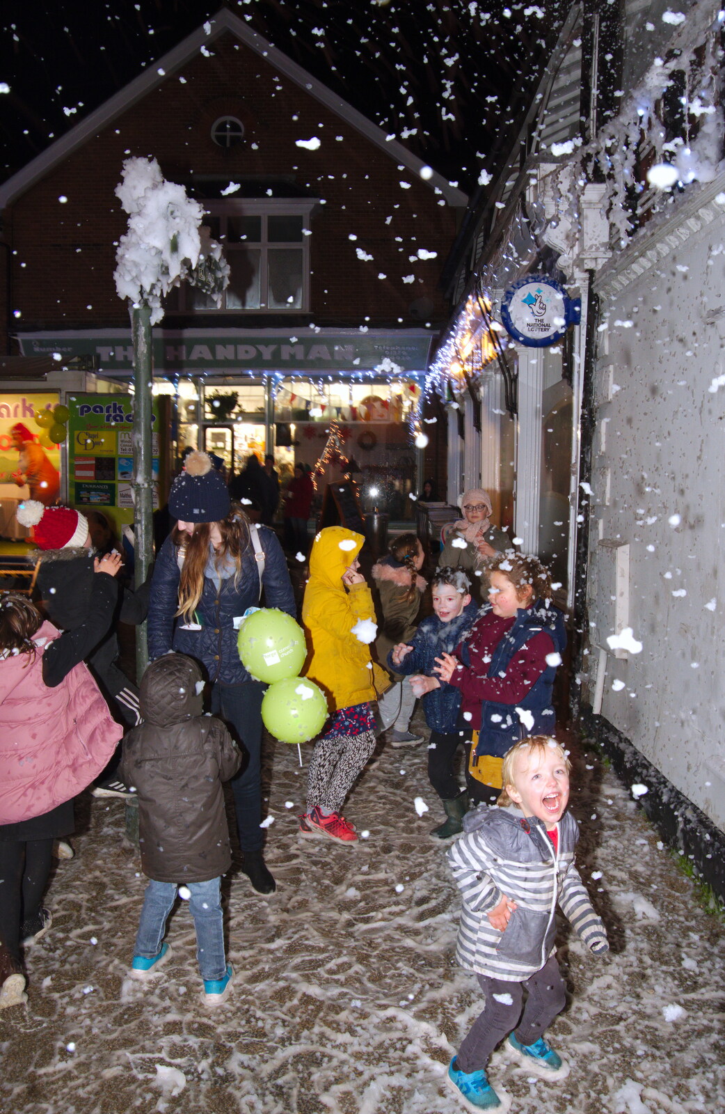 Small kids are still shouting at the snow from Isobel Sings at the Eye Lights, Eye, Suffolk - 28th November 2019