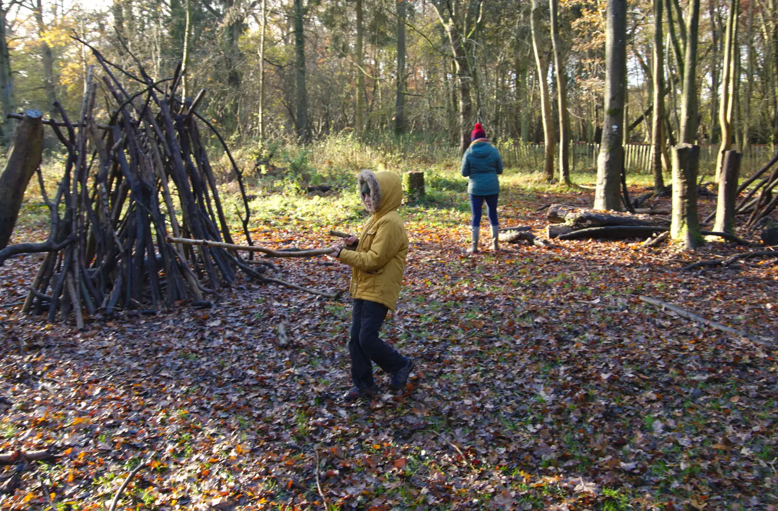 Harry's got a big stick, from The Tiles of Ickworth House, Horringer, Suffolk - 30th November 2019