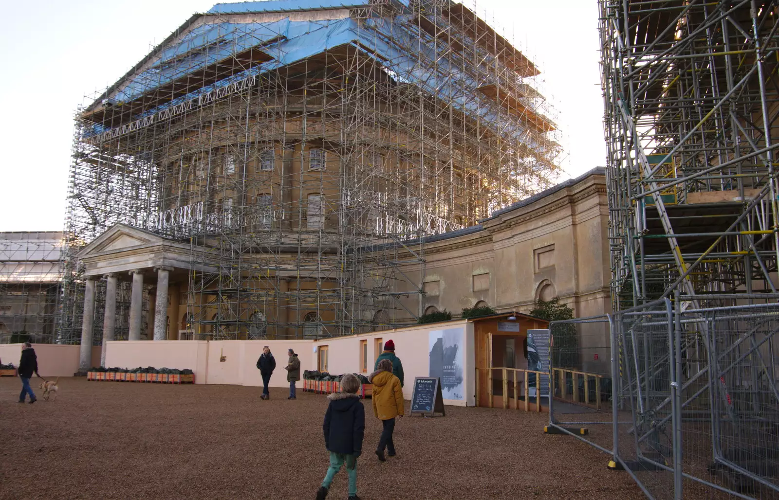 Our first close-up of the truly epic scaffolding, from The Tiles of Ickworth House, Horringer, Suffolk - 30th November 2019