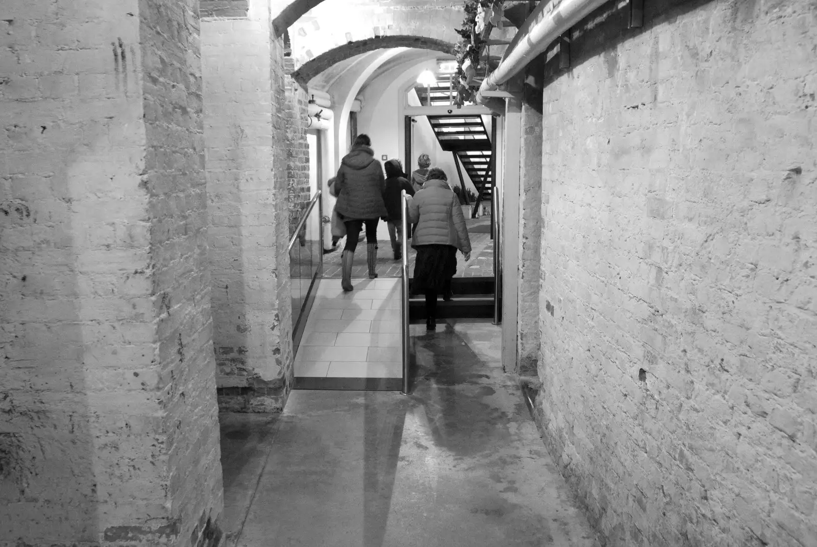 Down the bricked corridors of 'below stairs', from The Tiles of Ickworth House, Horringer, Suffolk - 30th November 2019