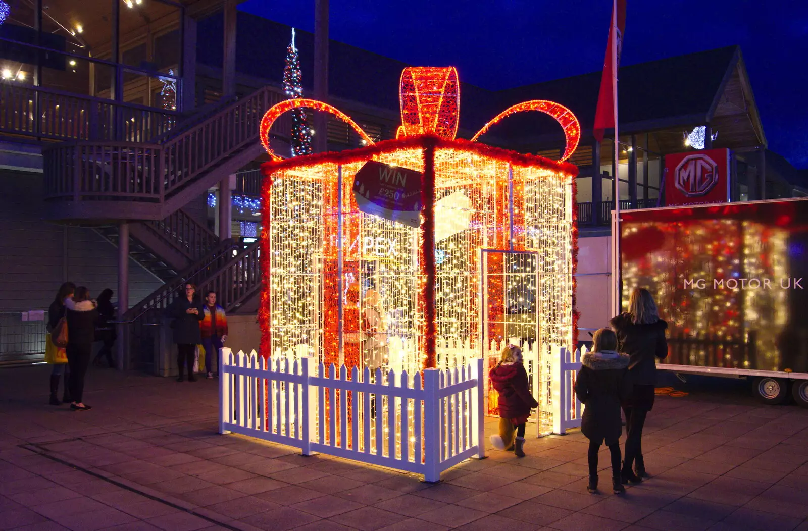 Illuminated Christmas presents in Bury, from Pizza Express and a School Quiz, Bury St. Edmunds and Eye, Suffolk - 30th November 2019