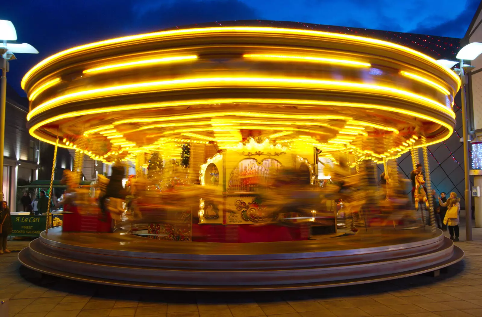 The carousel trundles around, from Pizza Express and a School Quiz, Bury St. Edmunds and Eye, Suffolk - 30th November 2019