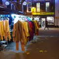 Hanging clothes on a street market stall, Pizza Express and a School Quiz, Bury St. Edmunds and Eye, Suffolk - 30th November 2019