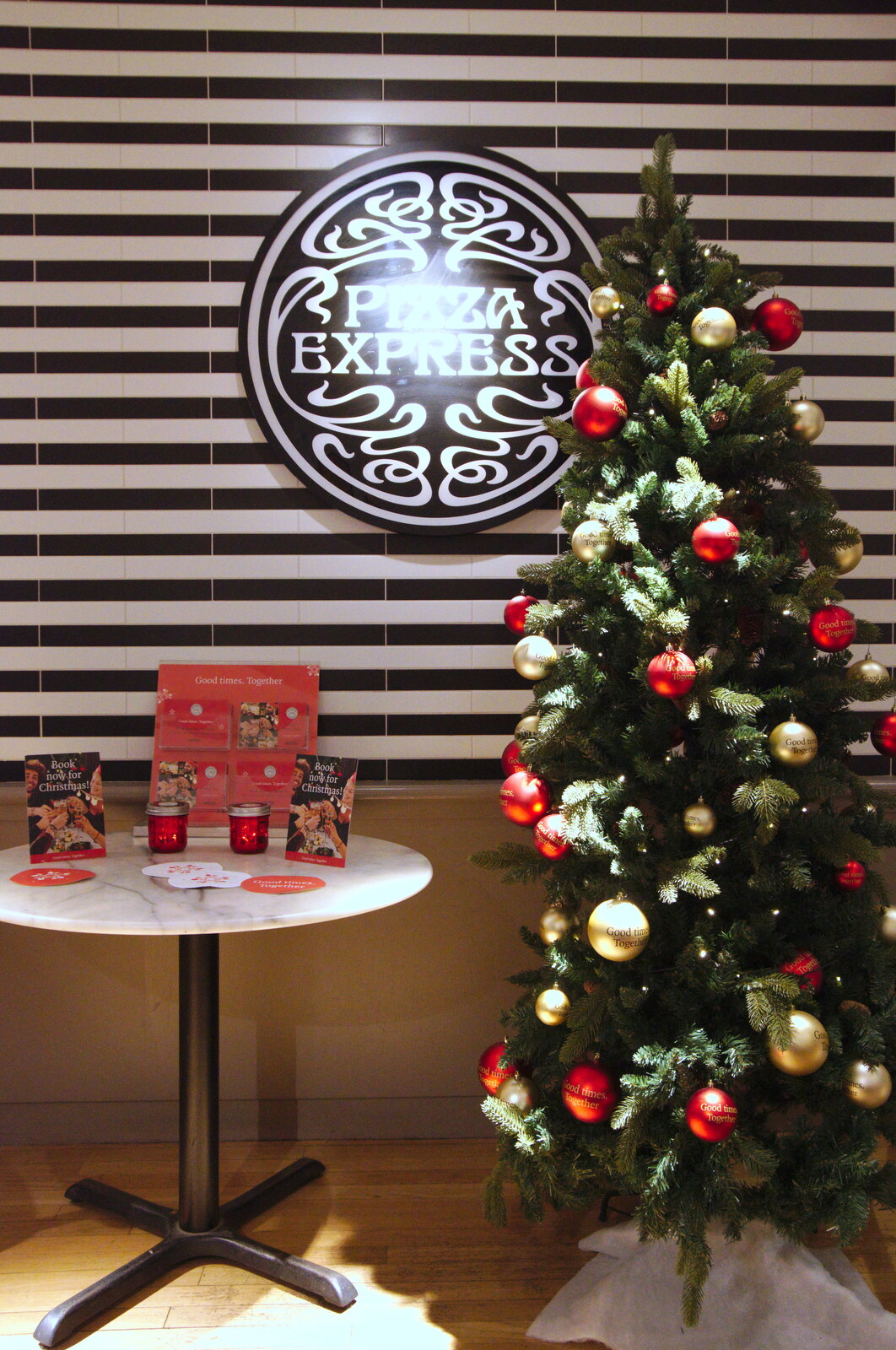 A fake Christmas tree in Pizza Express from Pizza Express and a School Quiz, Bury St. Edmunds and Eye, Suffolk - 30th November 2019