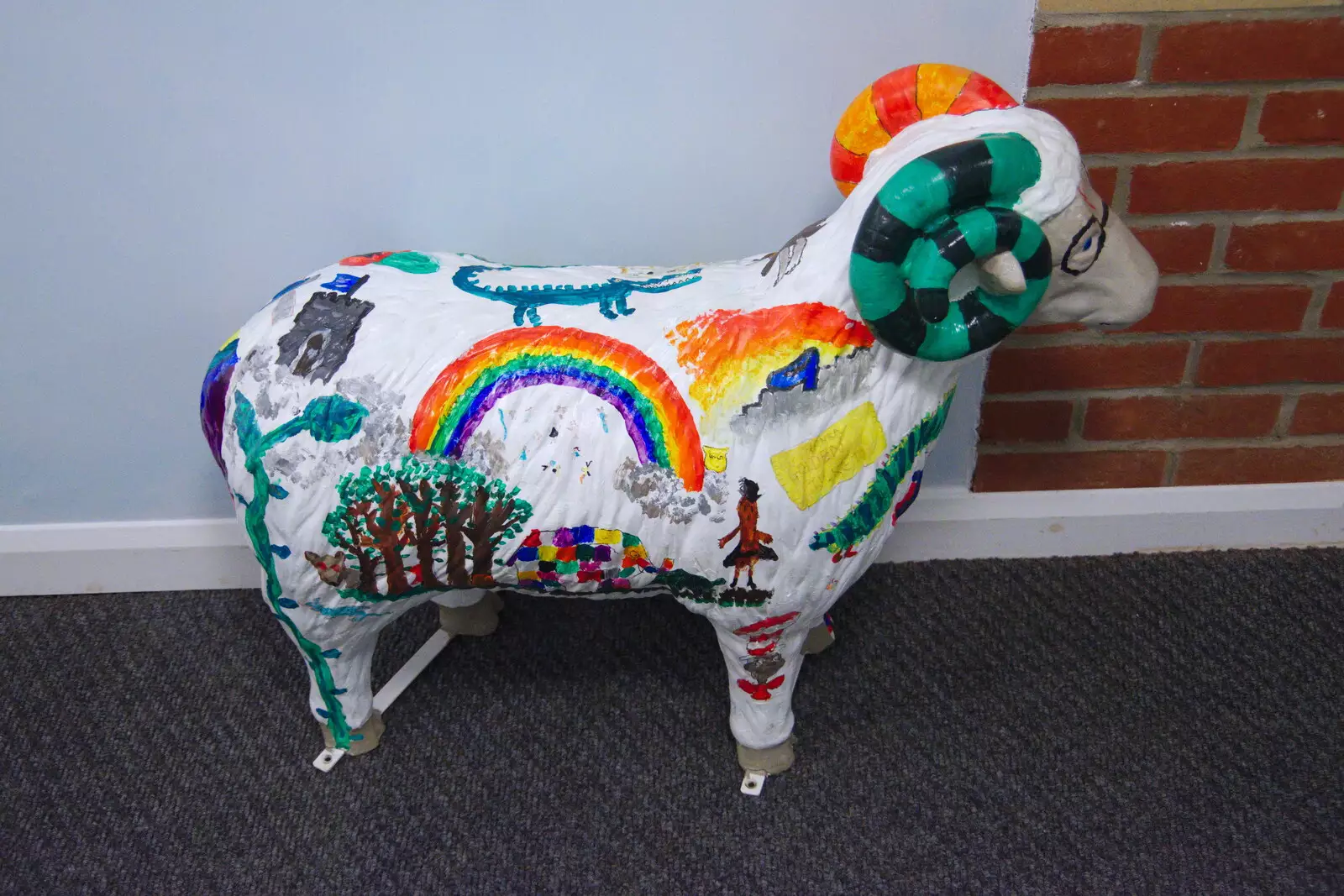 Eye school's painted sheep, from Pizza Express and a School Quiz, Bury St. Edmunds and Eye, Suffolk - 30th November 2019