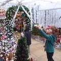 Fred pokes a dangling star, Norwich in Ninety, and Christmas Trees, Norwich and Diss - 8th December 2019