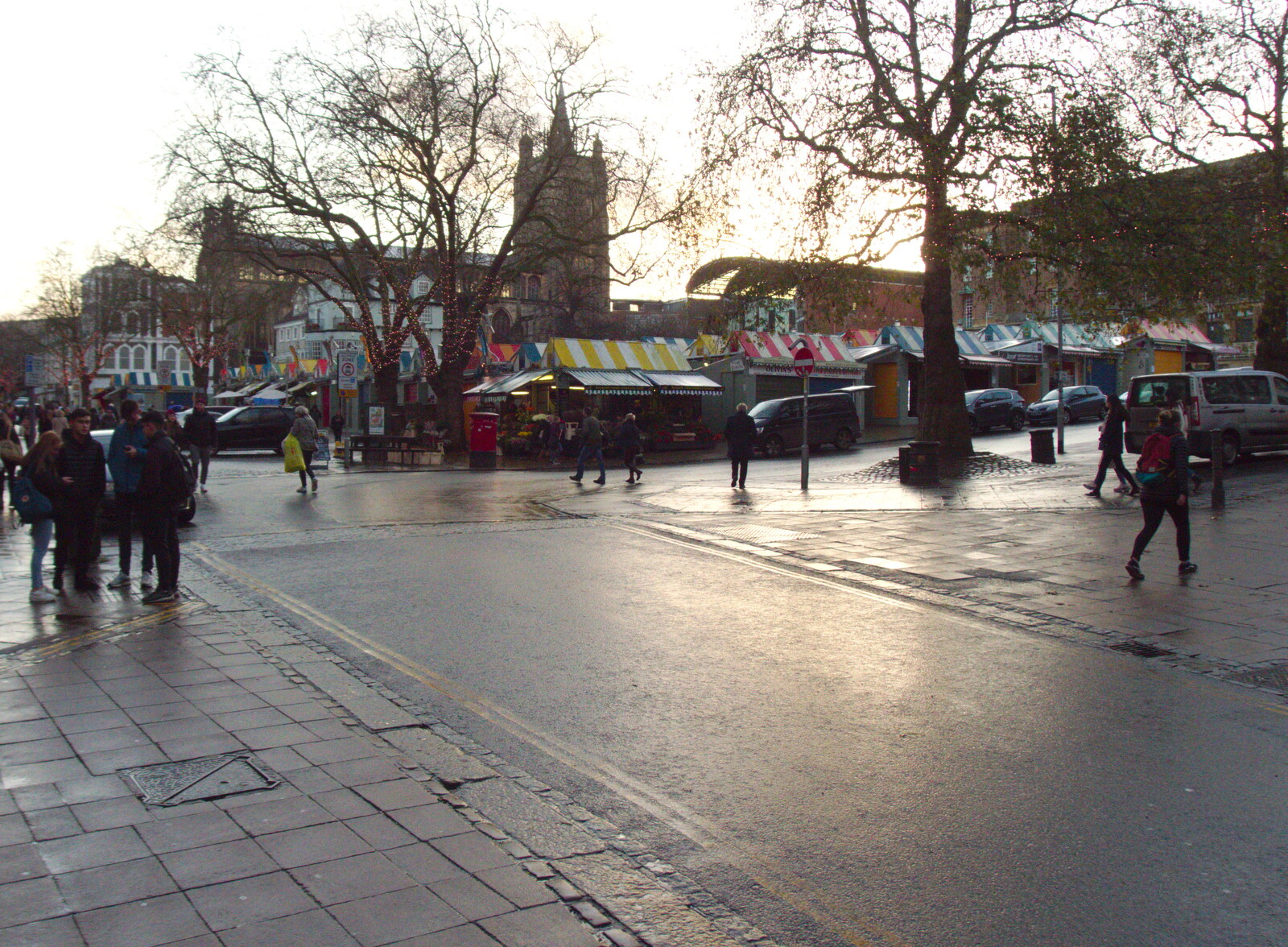 Norwich market and Guildhall Hill from Norwich in Ninety, and Christmas Trees, Norwich and Diss - 8th December 2019