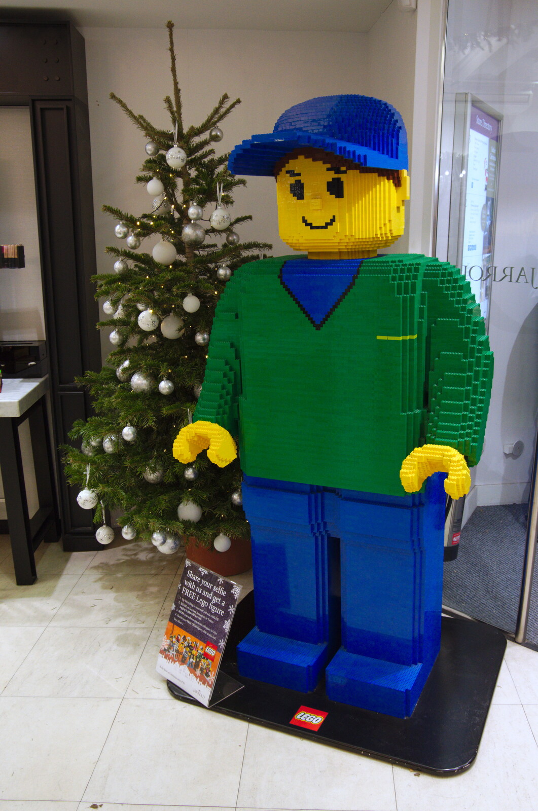 A huge Lego dude in Jarrold's from Norwich in Ninety, and Christmas Trees, Norwich and Diss - 8th December 2019
