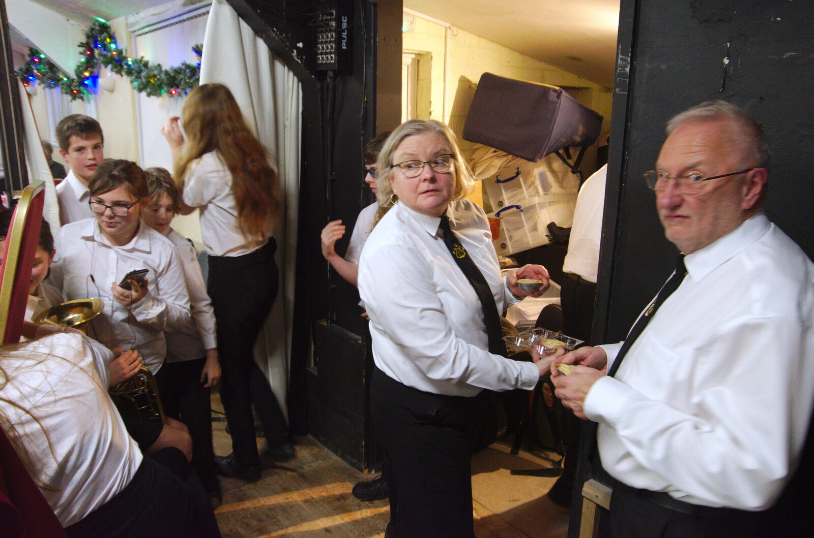 It's time for mince pies back stage from GSB Concerts and the BSCC Christmas Dinner, Suffolk - 13th December 2019