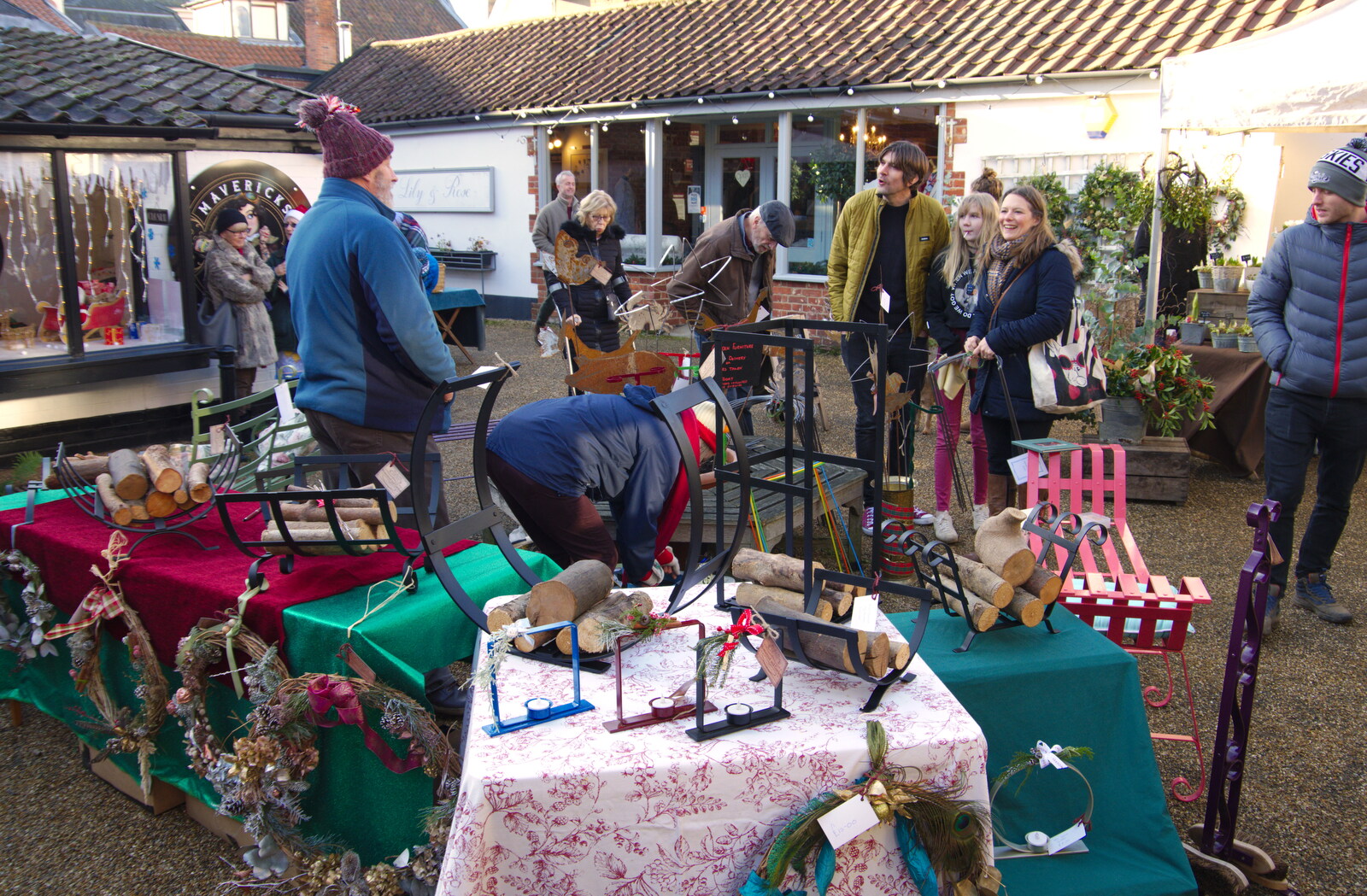 Wrought iron for sale in nearby Cobb's Yard from The St. Nicholas Street Winter Fayre, Diss, Norfolk - 14th December 2019