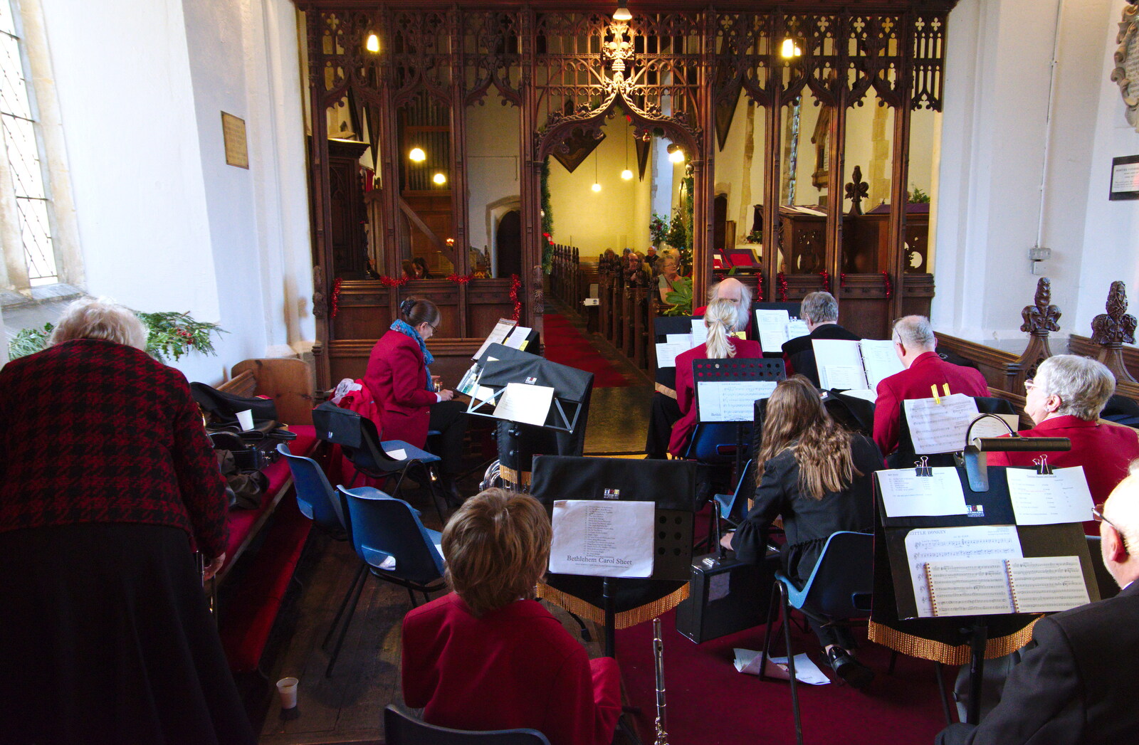 The band in the choir at St. Mary Magdalene from The GSB at Thornham Magna and Yaxley Cherry Tree, Suffolk - 15th December 2019